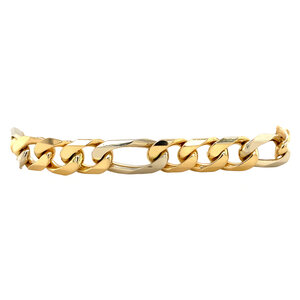 Gold men's bracelet figaro 21 cm 14 crt