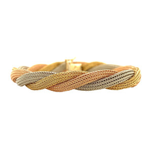 Tricolor gold bracelet 18 crt