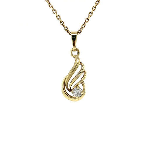 Gold pendant with zirconia 14 crt