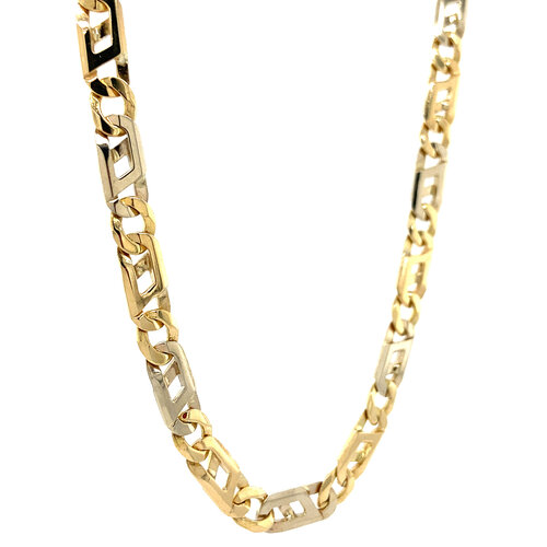 Goldene Fantasy-Halskette für Herren, 62,5 cm, 14 Karat