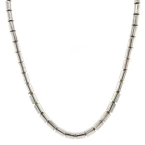 White gold tube necklace 18 kt