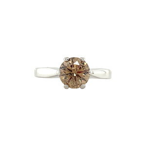 Witgouden solitair ring met diamant 1 caraat 18 krt