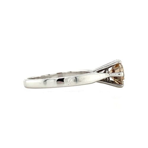 White gold solitaire ring with diamond 1 carat 18 crt