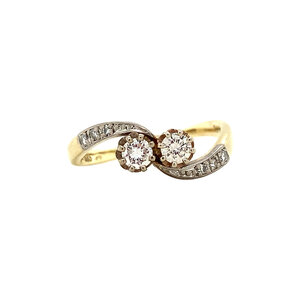 Gold-Strike-Ring mit Diamant 14 Karat