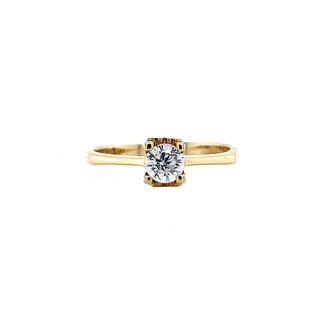 Gold solitaire ring with diamond 0.45ct. 14 ct