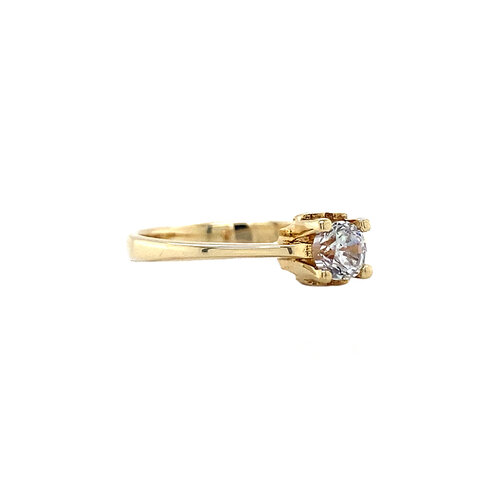 Gold solitaire ring with diamond 0.45ct. 14 ct