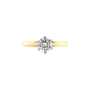 Gold solitaire ring with diamond 0.51ct. 14 kt* new