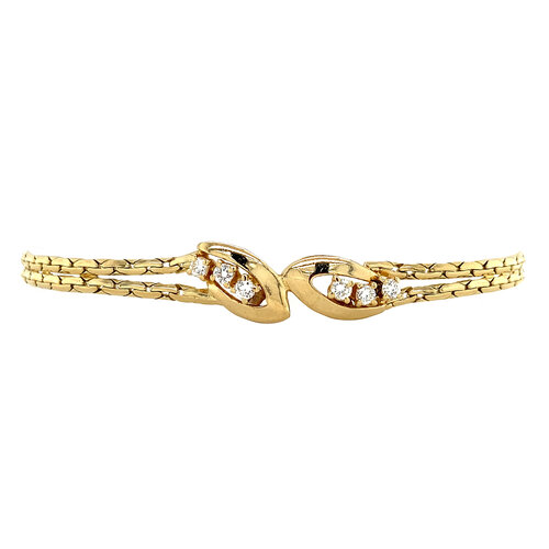 Gold bracelet with diamond 18 cm 18 crt