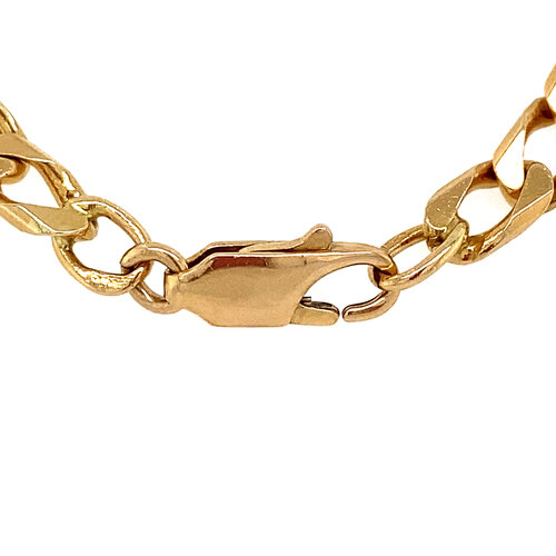 Gold gourmet necklace 64 cm 14 crt