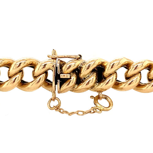 Gold gourmet bracelet 21 cm 14 crt