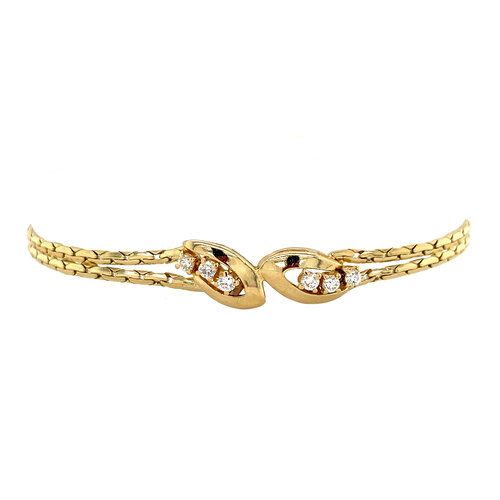 Gold bracelet with diamond 18 cm 18 crt