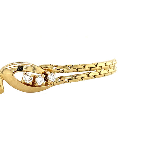 Gold bracelet with diamond 18 cm 18 crt