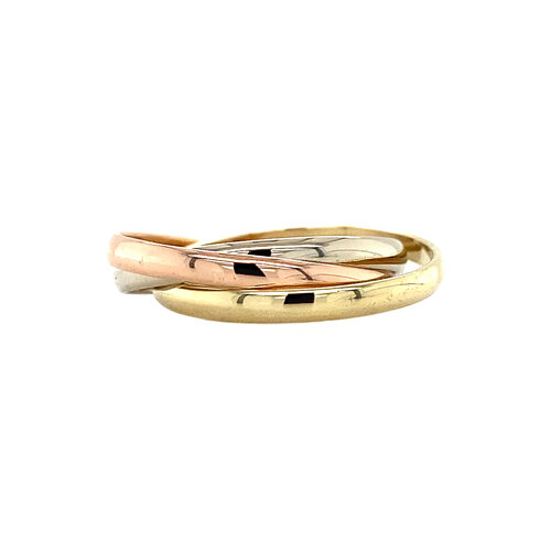 Tricolor gold ring 14 crt