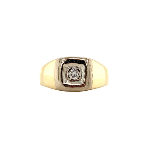 Gold pinky ring with diamond 14 crt