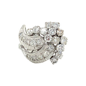 Witgouden cocktail ring met diamant 14 krt