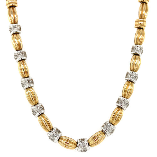 Gold choker with diamond 14 crt