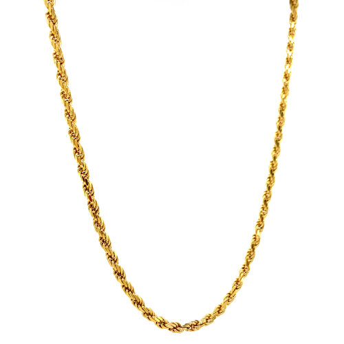 Gold cord necklace 60 cm 14 crt