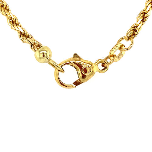 Gouden koord collier 60 cm 14 krt