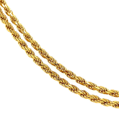 Halskette aus Goldkordel, 60 cm, 14 Karat