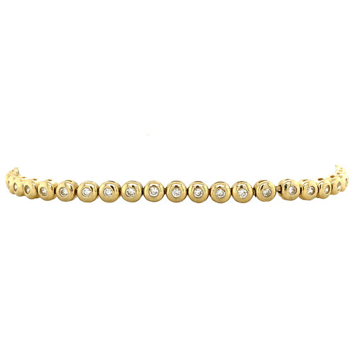 Gold tennis bracelet with zirconia 18 cm 14 crt
