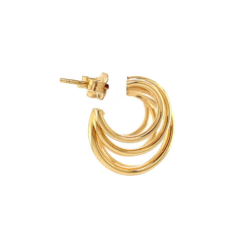 Gold stud earrings 14 kt