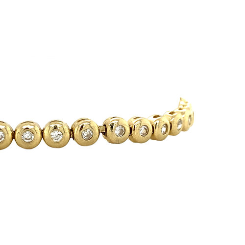 Gold tennis bracelet with zirconia 18 cm 14 crt