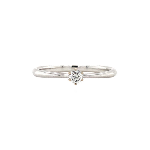 Witgouden solitair ring met diamant 14 krt* nieuw