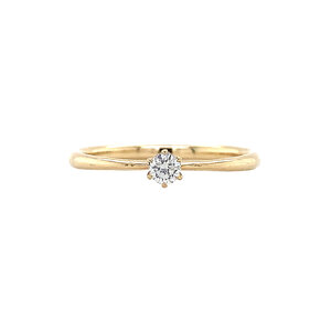 Gold solitaire ring with diamond 14 kt* new