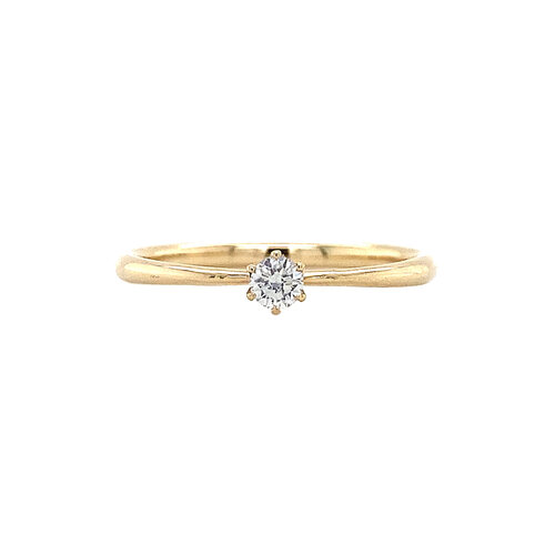 Gold solitaire ring with diamond 14 kt* new
