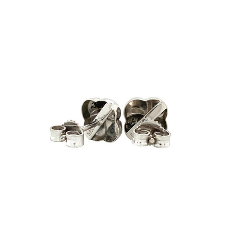 White gold button stud earrings 14 crt