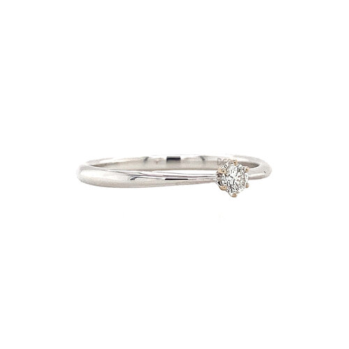 Witgouden solitair ring met diamant 14 krt* nieuw