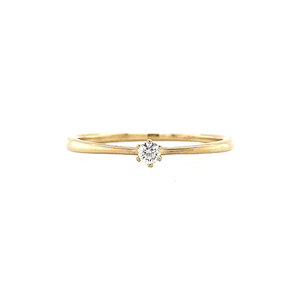 Gold-Solitärring mit Diamant 14 kt* neu