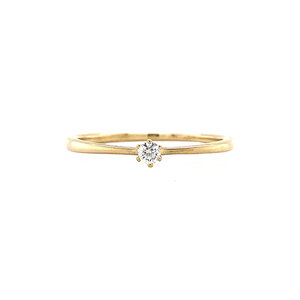 Gouden solitair ring met diamant 14 krt* nieuw