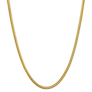 Gold foxtail necklace 60 cm 14 crt