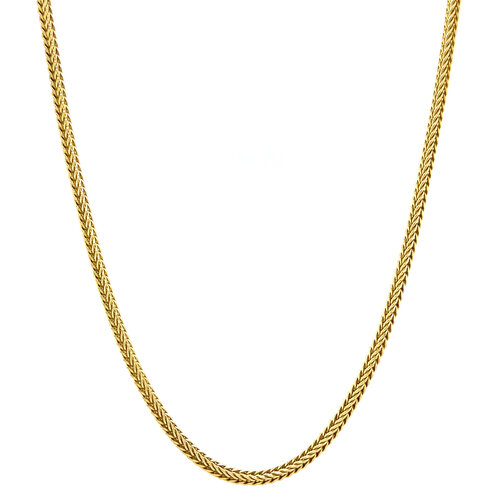 Goldene Fuchsschwanz-Halskette, 60 cm, 14 Karat