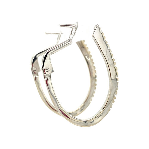 White gold ear jewelry with zirconia 14 crt