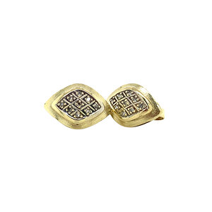 Gold stud earrings with diamond 14 crt