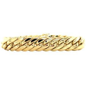 Gouden gourmet armband 19.5 cm 14 krt