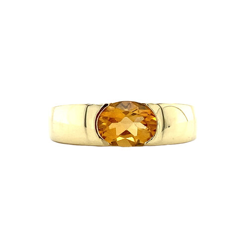 Gouden ring met citrien 14 krt