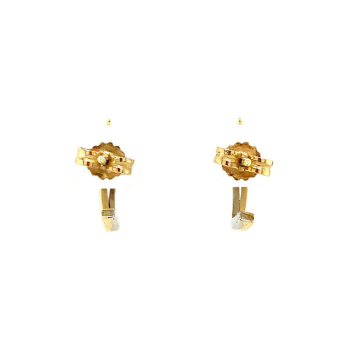 Gold stud earrings with diamond R&C 14 kt