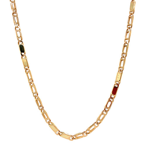 Gouden valkenoog collier 51 cm 14 krt