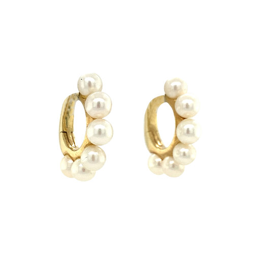 Gold earrings with pearl 14 crt