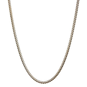 Fuchsschwanz-Halskette aus Weißgold, 50 cm, 14 Karat