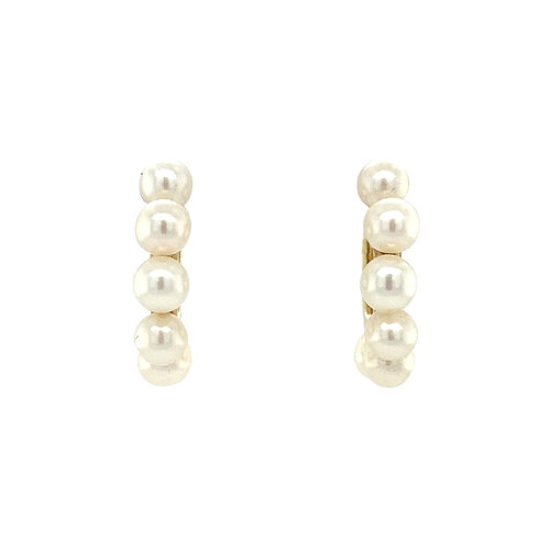 Gold earrings with pearl 14 crt