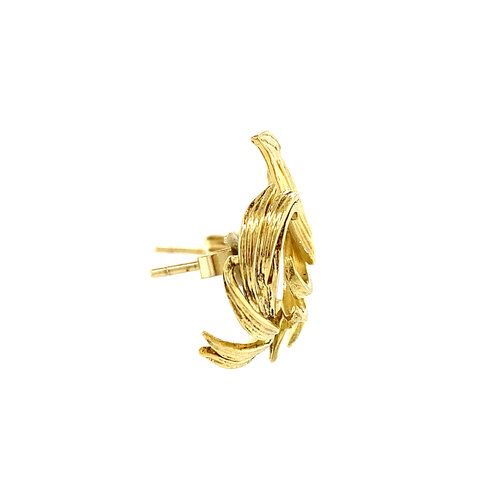 Gold garland stud earrings 14 crt