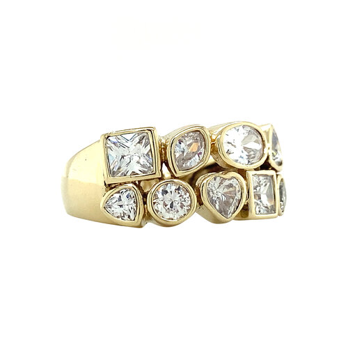 Gouden ring met zirkonia 14 krt