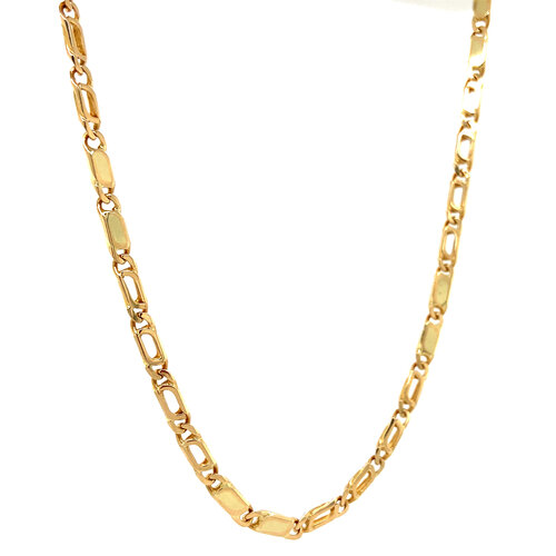 Gold falcon eye necklace 51 cm 14 kt