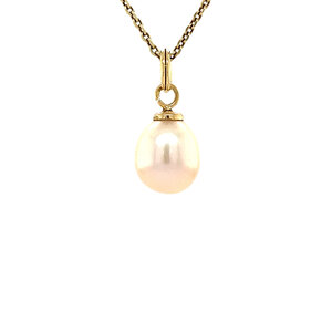 Gold pendant with pearl 14 crt