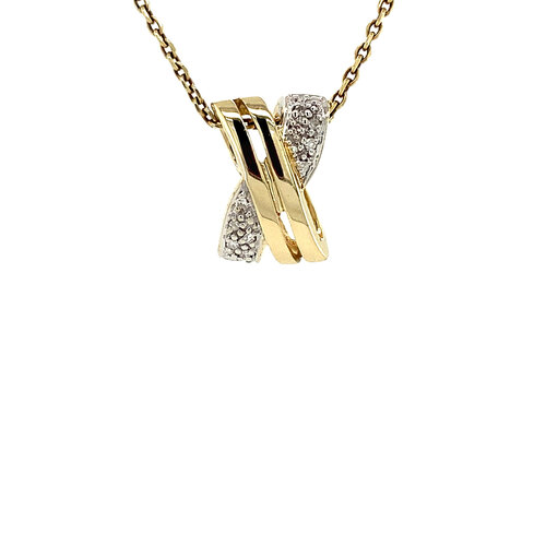 Gold pendant with diamond 14 crt