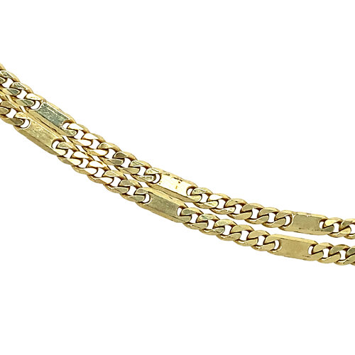 Gouden fantasie collier 45 cm 14 krt